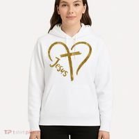 Jesus Cross Heart Christianity Hoodie thumb 5