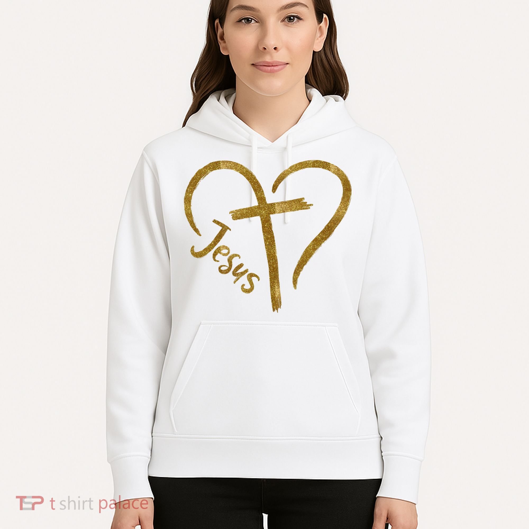 Jesus Cross Heart Christianity Hoodie