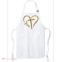 Jesus Cross Heart Christianity Apron thumb 0