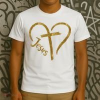 Jesus Cross Heart Christianity T-Shirt thumb 3