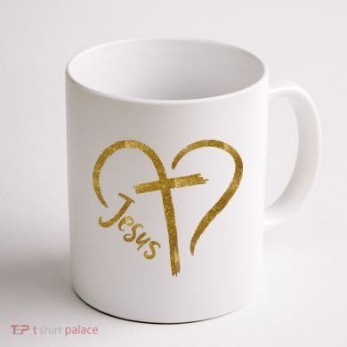 Jesus Cross Heart Christianity Coffee Mug back