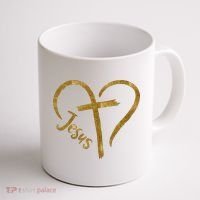 Jesus Cross Heart Christianity Coffee Mug thumb 1