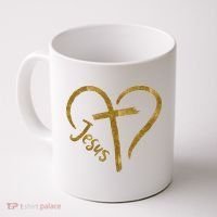 Jesus Cross Heart Christianity Coffee Mug thumb 0