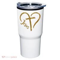 Jesus Cross Heart Christianity Tumbler thumb 0