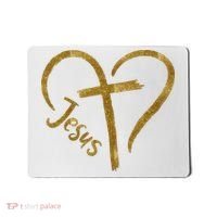 Jesus Cross Heart Christianity Mousepad thumb 0