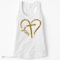 Jesus Cross Heart Christianity Women's Tank Top thumb 0