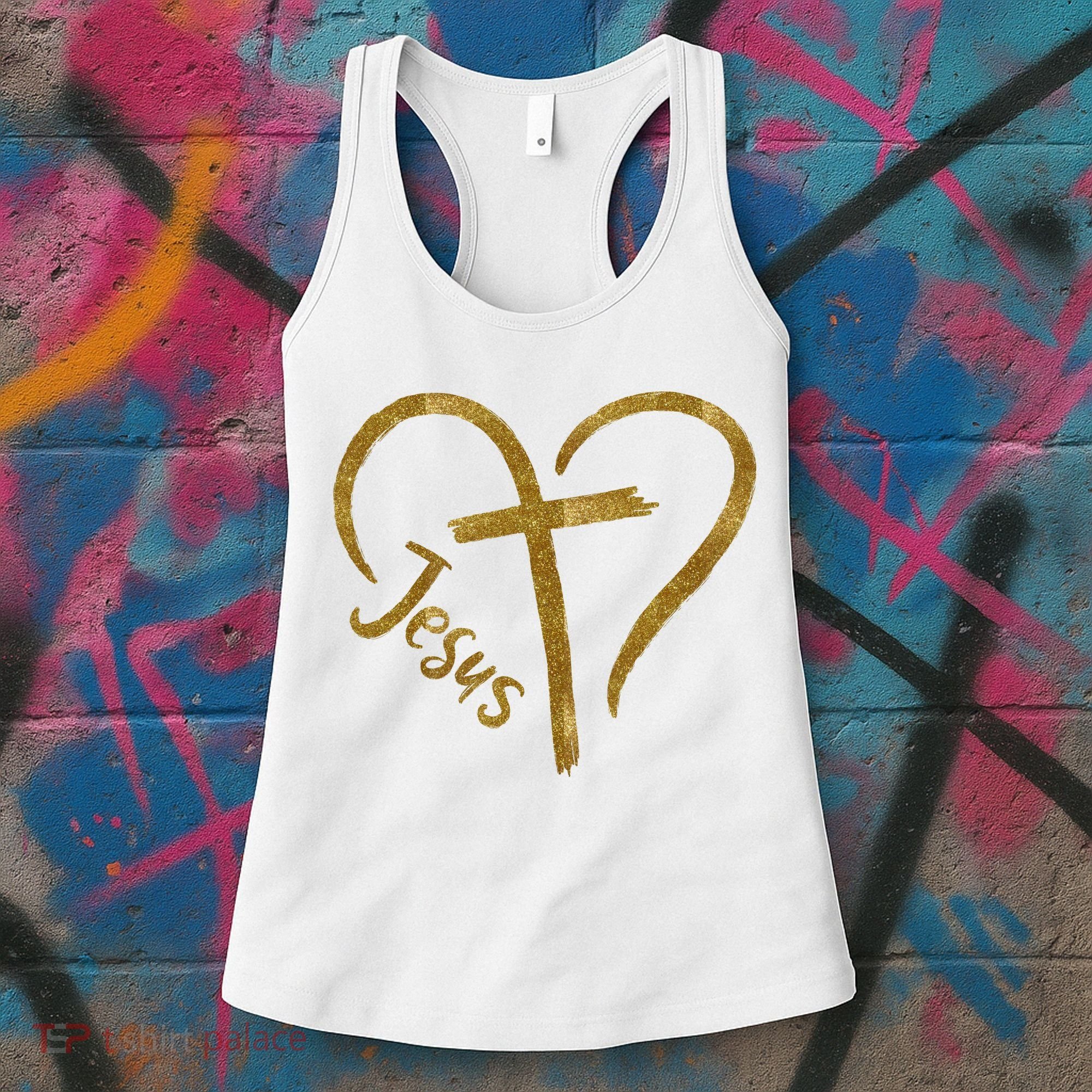 Jesus Cross Heart Christianity Women's Tank Top