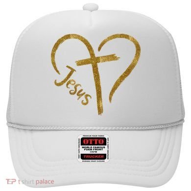 Jesus Cross Heart Christianity Hat