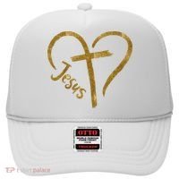 Jesus Cross Heart Christianity Hat thumb 0