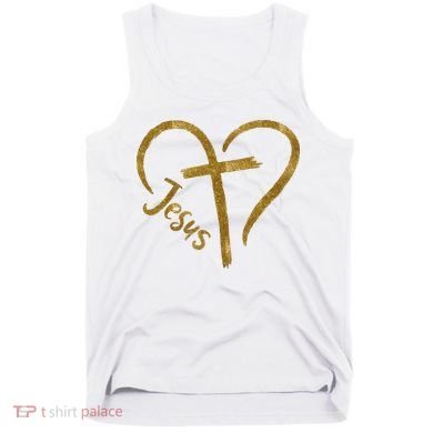 Jesus Cross Heart Christianity Tank Top