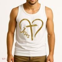 Jesus Cross Heart Christianity Tank Top thumb 3