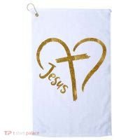 Jesus Cross Heart Christianity Golf Towel thumb 0