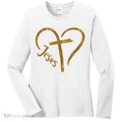 Jesus Cross Heart Christianity Women's Long Sleeve Shirt