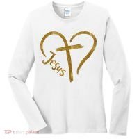 Jesus Cross Heart Christianity Women's Long Sleeve Shirt thumb 0