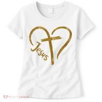 Jesus Cross Heart Christianity Women's T-Shirt thumb 0