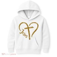 Jesus Cross Heart Christianity Kids Hoodie thumb 0
