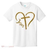 Jesus Cross Heart Christianity Kids T-Shirt thumb 0