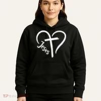 Jesus Cross Heart Hoodie thumb 5