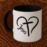 Jesus Cross Heart Coffee Mug thumb 2