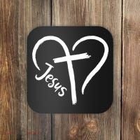 Jesus Cross Heart Coaster thumb 0