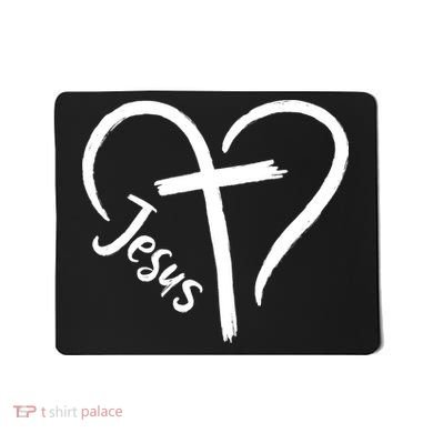 Jesus Cross Heart Mousepad