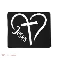 Jesus Cross Heart Mousepad thumb 0