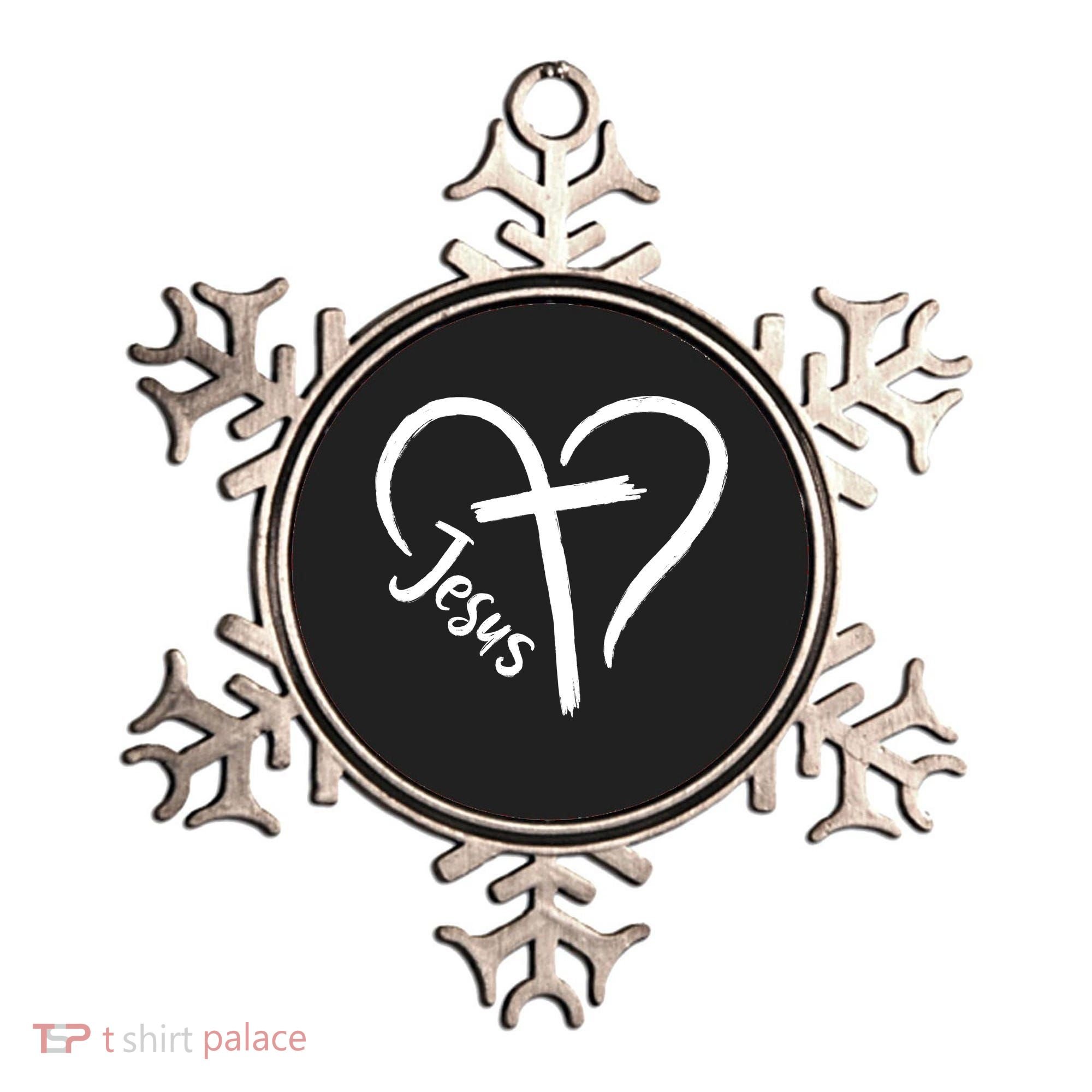 Jesus Cross Heart Ornament