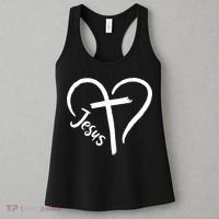 Jesus Cross Heart Women's Tank Top thumb 3