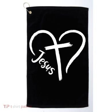 Jesus Cross Heart Golf Towel