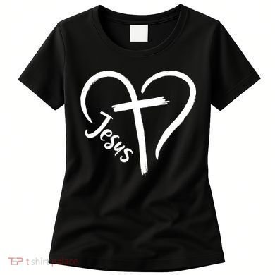 Jesus Cross Heart Women's T-Shirt