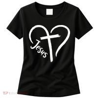 Jesus Cross Heart Women's T-Shirt thumb 0