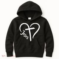 Jesus Cross Heart Kids Hoodie thumb 0