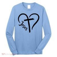 Jesus Cross Heart Long Sleeve Shirt thumb 0