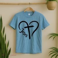 Jesus Cross Heart T-Shirt thumb 2
