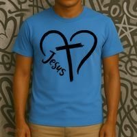 Jesus Cross Heart T-Shirt thumb 3