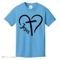 Jesus Cross Heart Kids T-Shirt thumb 0