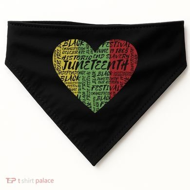 Juneteenth Celebrate Heart Black History USA-Made Doggie Bandana