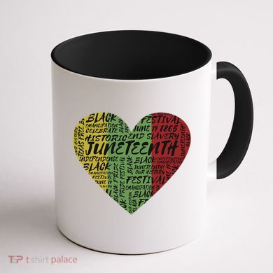 Juneteenth Celebrate Heart Black History Coffee Mug back