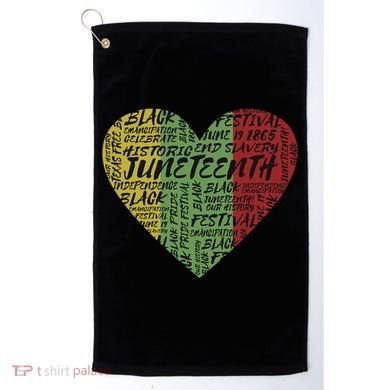 Juneteenth Celebrate Heart Black History Golf Towel
