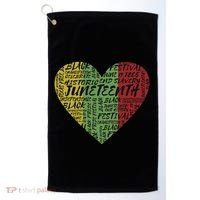 Juneteenth Celebrate Heart Black History Golf Towel thumb 0