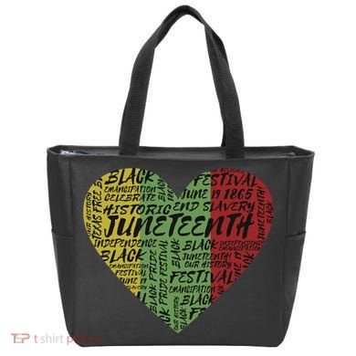 Juneteenth Celebrate Heart Black History Tote Bag