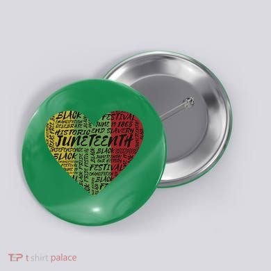 Juneteenth Celebrate Heart Black History Button