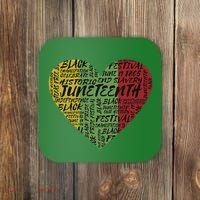 Juneteenth Celebrate Heart Black History Coaster thumb 0