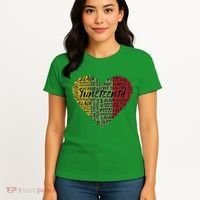 Juneteenth Celebrate Heart Black History Women's T-Shirt thumb 4