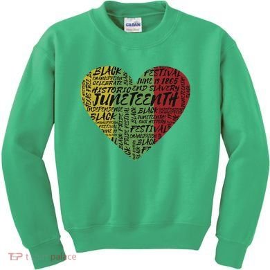 Juneteenth Celebrate Heart Black History Kids Sweatshirt