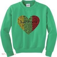Juneteenth Celebrate Heart Black History Kids Sweatshirt thumb 0