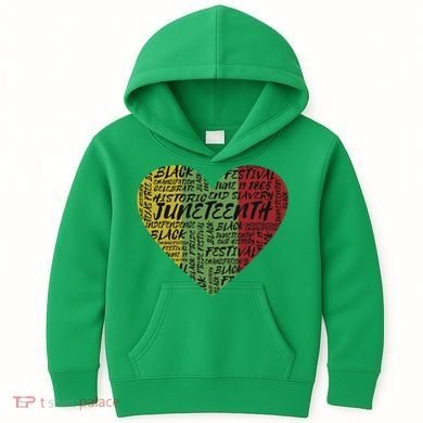 Juneteenth Celebrate Heart Black History Kids Hoodie