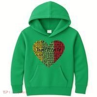 Juneteenth Celebrate Heart Black History Kids Hoodie thumb 0