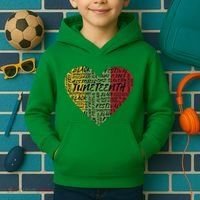 Juneteenth Celebrate Heart Black History Kids Hoodie thumb 2