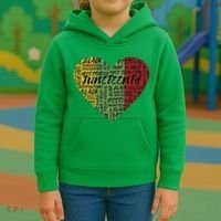 Juneteenth Celebrate Heart Black History Kids Hoodie thumb 3